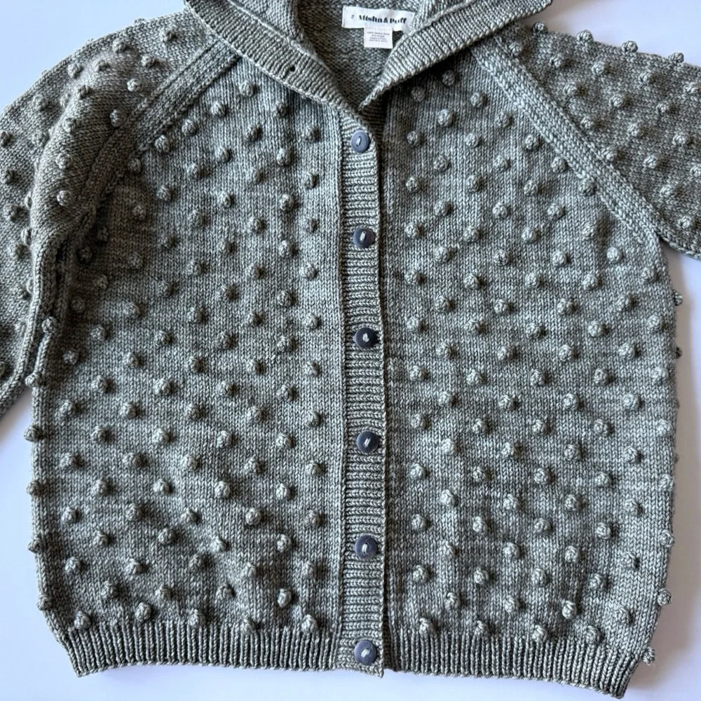Misha And Puff Hooded Cardigan - Seal Grey - Picture 3 of 5